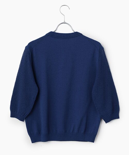 Mademoiselle NON NON / マドモアゼルノンノン ニット・セーター | 綿麻ミックスウオッシャブル 透かし柄スリーブニットプルオーバー | 詳細2