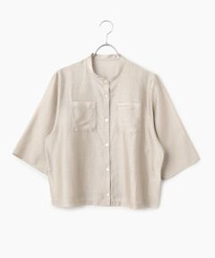 Mademoiselle NON NON / マドモアゼルノンノン シャツ・ブラウス | バンドカラークロップドシアーブラウス