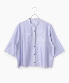 Mademoiselle NON NON / マドモアゼルノンノン シャツ・ブラウス | バンドカラークロップドシアーブラウス