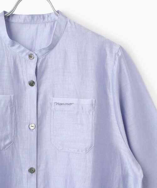 Mademoiselle NON NON / マドモアゼルノンノン シャツ・ブラウス | バンドカラークロップドシアーブラウス | 詳細5