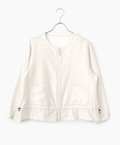 Mademoiselle NON NON / マドモアゼルノンノン ブルゾン | ノーカラージップアップシアーブルゾン