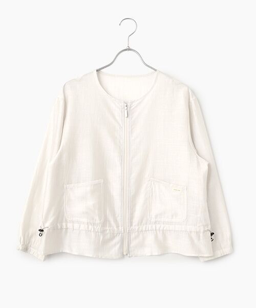Mademoiselle NON NON / マドモアゼルノンノン ブルゾン | ノーカラージップアップシアーブルゾン（オフシロ）