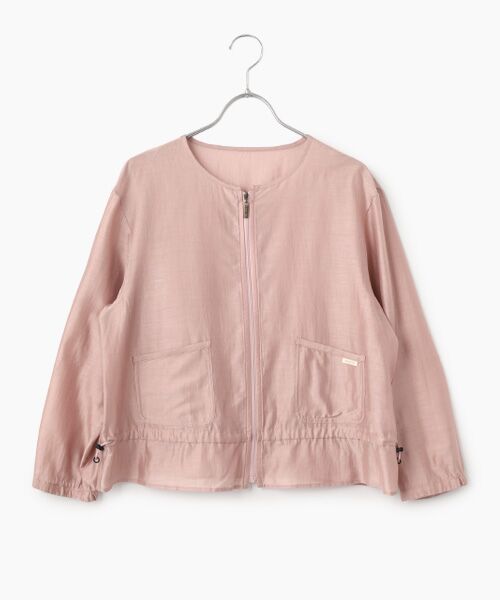 Mademoiselle NON NON / マドモアゼルノンノン ブルゾン | ノーカラージップアップシアーブルゾン（ピーチ）