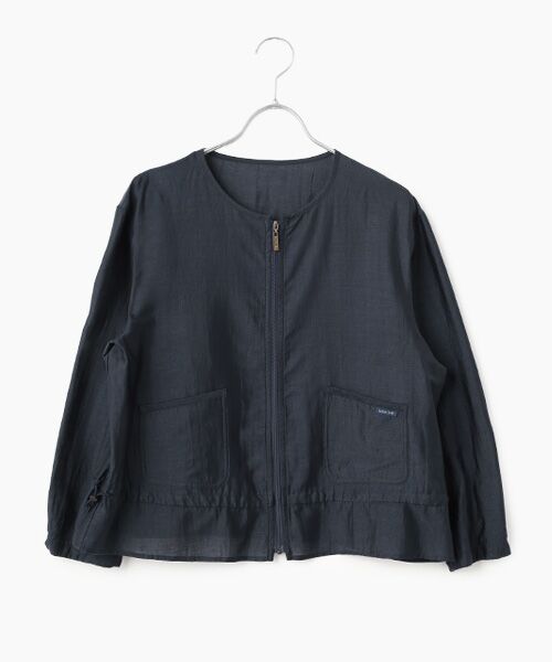 Mademoiselle NON NON / マドモアゼルノンノン ブルゾン | ノーカラージップアップシアーブルゾン（ネイビー）