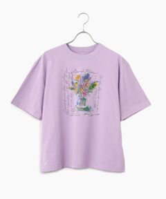 Mademoiselle NON NON / マドモアゼルノンノン Tシャツ | サイロプレミアム天竺 スパニッシュブルームプリントTシャツ
