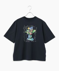 Mademoiselle NON NON / マドモアゼルノンノン Tシャツ | サイロプレミアム天竺 スパニッシュブルームプリントTシャツ