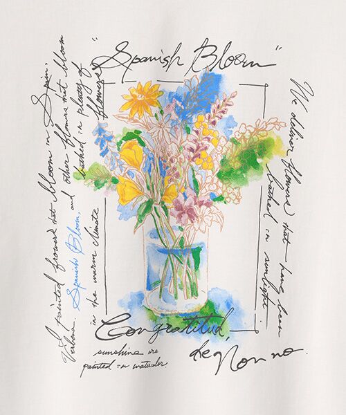Mademoiselle NON NON / マドモアゼルノンノン Tシャツ | サイロプレミアム天竺 スパニッシュブルームプリントTシャツ | 詳細1