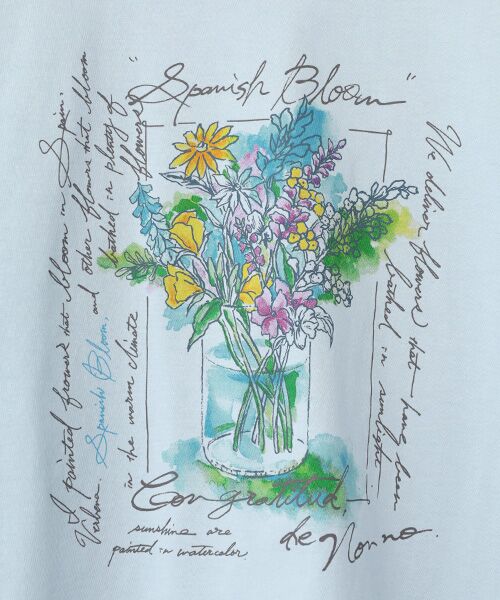 Mademoiselle NON NON / マドモアゼルノンノン Tシャツ | サイロプレミアム天竺 スパニッシュブルームプリントTシャツ | 詳細2