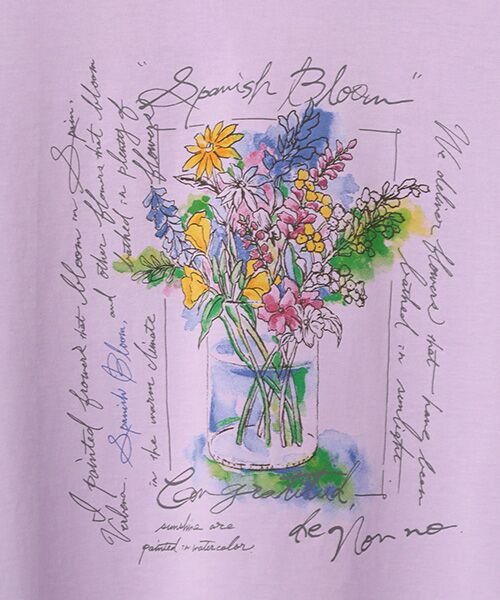 Mademoiselle NON NON / マドモアゼルノンノン Tシャツ | サイロプレミアム天竺 スパニッシュブルームプリントTシャツ | 詳細3