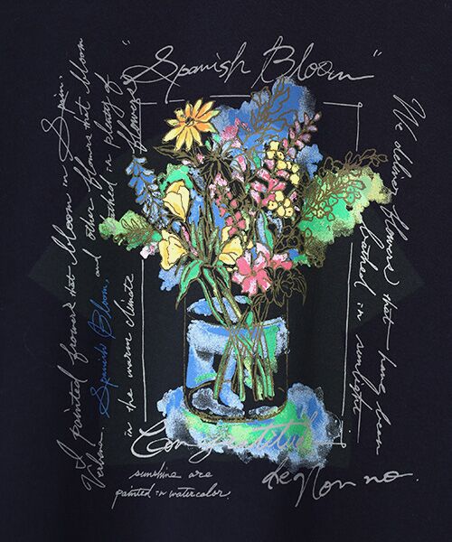 Mademoiselle NON NON / マドモアゼルノンノン Tシャツ | サイロプレミアム天竺 スパニッシュブルームプリントTシャツ | 詳細7