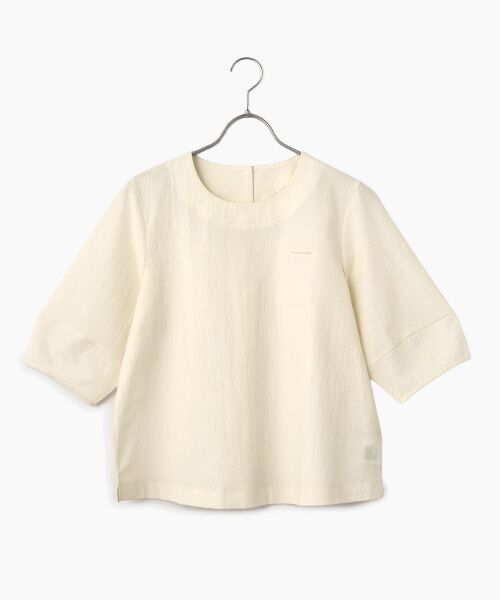 Mademoiselle NON NON / マドモアゼルノンノン シャツ・ブラウス | ソフトワッシャー ふんわりスリーブTブラウス（アイボリー）