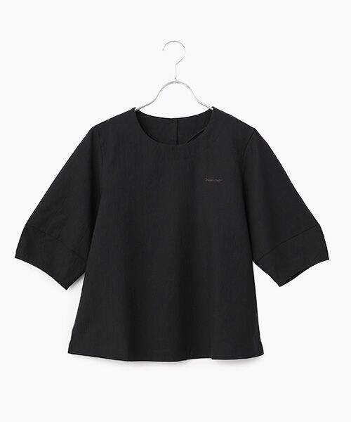 Mademoiselle NON NON / マドモアゼルノンノン シャツ・ブラウス | ソフトワッシャー ふんわりスリーブTブラウス（クロ）