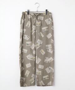 Mademoiselle NON NON / マドモアゼルノンノン ショート・ハーフ・半端丈パンツ | リネンプリント ポストカード柄8分丈パンツ