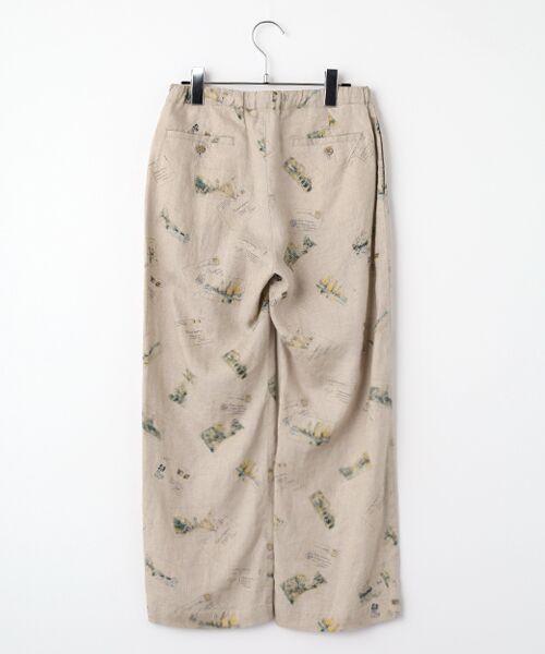 Mademoiselle NON NON / マドモアゼルノンノン ショート・ハーフ・半端丈パンツ | リネンプリント ポストカード柄8分丈パンツ | 詳細3