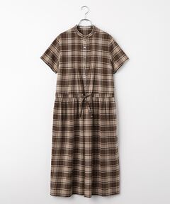 Mademoiselle NON NON / マドモアゼルノンノン ロング・マキシ丈ワンピース | コットンステッチチェックワッシャー プルオーバーワンピース