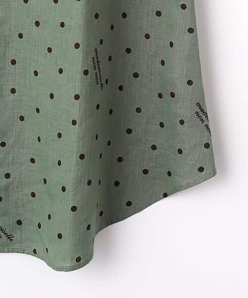 Mademoiselle NON NON / マドモアゼルノンノン シャツ・ブラウス | リネンプリント ドット＆ロゴ柄ノースリーブチュニックシャツ | 詳細3