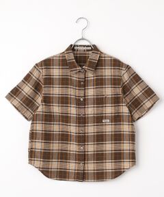 Mademoiselle NON NON / マドモアゼルノンノン シャツ・ブラウス | コットンステッチチェックワッシャー半袖シャツ