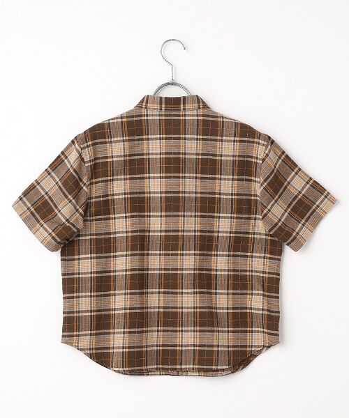 Mademoiselle NON NON / マドモアゼルノンノン シャツ・ブラウス | コットンステッチチェックワッシャー半袖シャツ | 詳細1