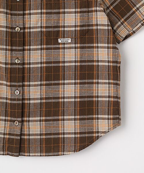 Mademoiselle NON NON / マドモアゼルノンノン シャツ・ブラウス | コットンステッチチェックワッシャー半袖シャツ | 詳細3