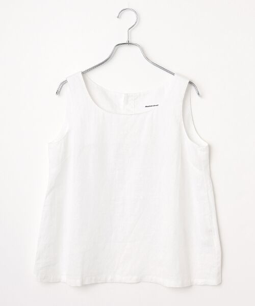 Mademoiselle NON NON / マドモアゼルノンノン シャツ・ブラウス | リネンソフト仕上げ ノースリーブブラウス（シロ）