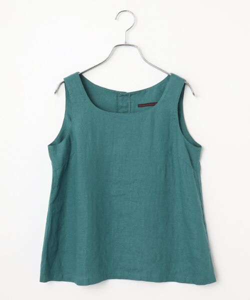 Mademoiselle NON NON / マドモアゼルノンノン シャツ・ブラウス | リネンソフト仕上げ ノースリーブブラウス（カナール）