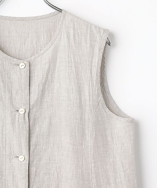 Mademoiselle NON NON / マドモアゼルノンノン ロング・マキシ丈ワンピース | ストライプ＆チェックワッシャー 前開きジャンパースカート | 詳細3