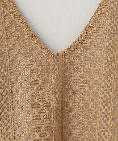 Mademoiselle NON NON / マドモアゼルノンノン その他トップス | 【アンサンブルアイテム】ピクセルラインレースフレアーベスト＆天竺刺繍Tシャツ | 詳細7