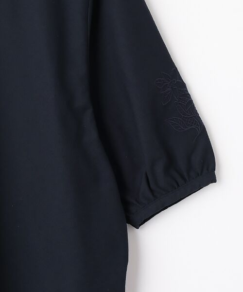 Mademoiselle NON NON / マドモアゼルノンノン カットソー | 綿麻ハイゲージ 刺繍ワイドスリーブTシャツ | 詳細3