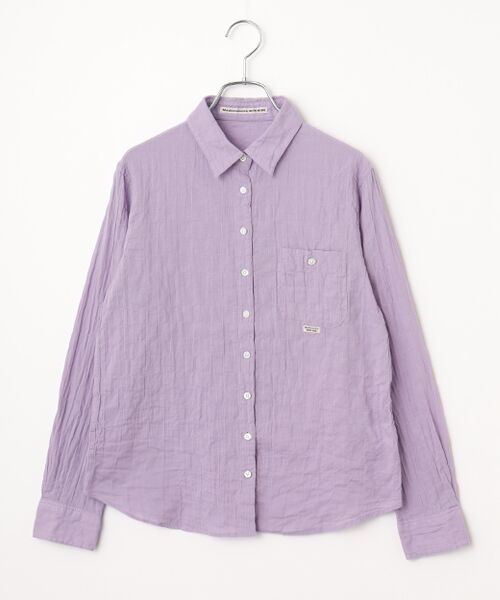 Mademoiselle NON NON / マドモアゼルノンノン シャツ・ブラウス | オーガニックガーゼシャーリングブラウス[長袖]（ラベンダー）