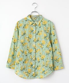 Mademoiselle NON NON / マドモアゼルノンノン シャツ・ブラウス | シャーリングローン ミモザプリント8分袖ブラウス