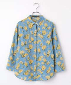 Mademoiselle NON NON / マドモアゼルノンノン シャツ・ブラウス | シャーリングローン ミモザプリント8分袖ブラウス