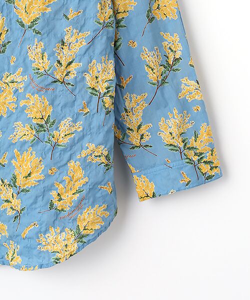 Mademoiselle NON NON / マドモアゼルノンノン シャツ・ブラウス | シャーリングローン ミモザプリント8分袖ブラウス | 詳細5