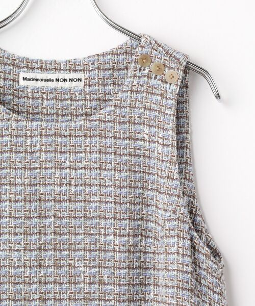 Mademoiselle NON NON / マドモアゼルノンノン ロング・マキシ丈ワンピース | ミックスブークレーツィード ジャンパースカート | 詳細2