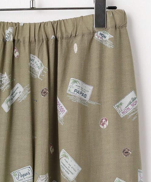 Mademoiselle NON NON / マドモアゼルノンノン その他パンツ | レーヨン ネームタグ&ボタンプリントパンツ[フルレングス] | 詳細2