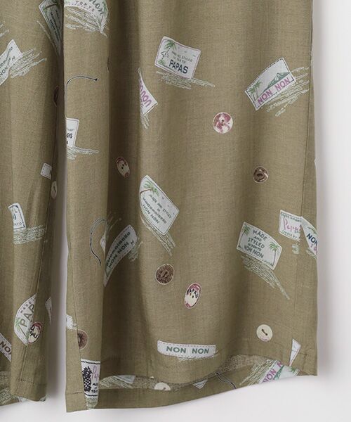Mademoiselle NON NON / マドモアゼルノンノン その他パンツ | レーヨン ネームタグ&ボタンプリントパンツ[フルレングス] | 詳細3