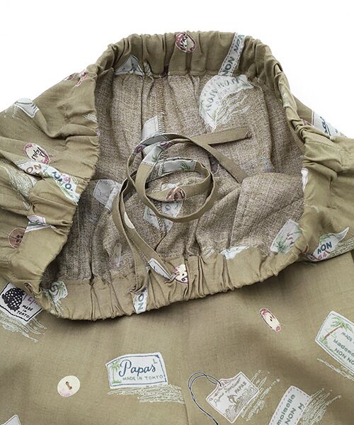 Mademoiselle NON NON / マドモアゼルノンノン その他パンツ | レーヨン ネームタグ&ボタンプリントパンツ[フルレングス] | 詳細4