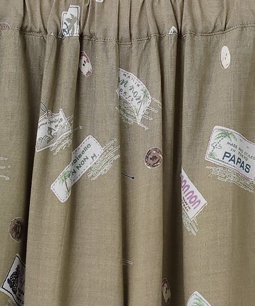 Mademoiselle NON NON / マドモアゼルノンノン その他パンツ | レーヨン ネームタグ&ボタンプリントパンツ[フルレングス] | 詳細5