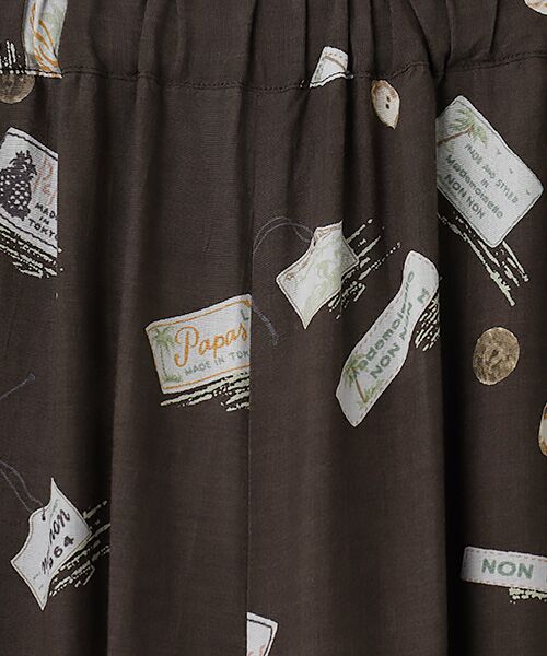 Mademoiselle NON NON / マドモアゼルノンノン その他パンツ | レーヨン ネームタグ&ボタンプリントパンツ[フルレングス] | 詳細6