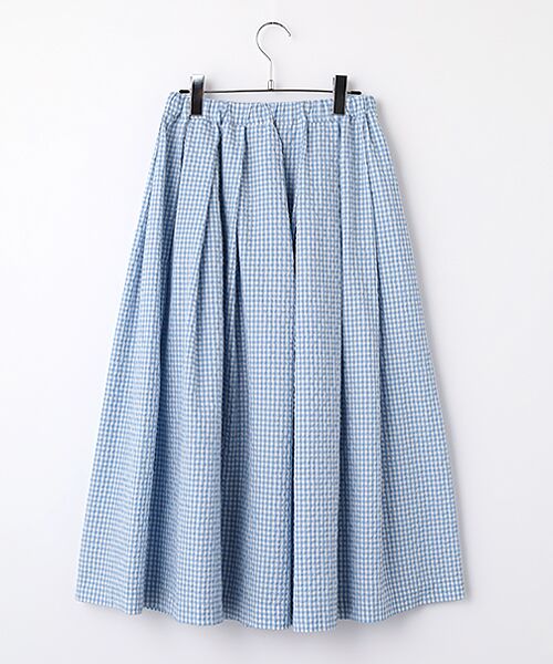 Mademoiselle NON NON / マドモアゼルノンノン ロング・マキシ丈スカート | サッカーギンガム タックスカート | 詳細1