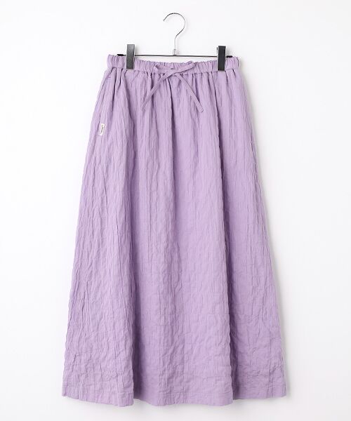 Mademoiselle NON NON / マドモアゼルノンノン ロング・マキシ丈スカート | オーガニックガーゼシャーリング ギャザースカート（ラベンダー）