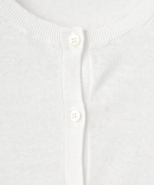 Mademoiselle NON NON / マドモアゼルノンノン カーディガン・ボレロ | ユーロリネンウオッシャブル天竺14G 透かし柄カーディガン[半袖] | 詳細1