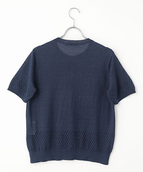 Mademoiselle NON NON / マドモアゼルノンノン カーディガン・ボレロ | ユーロリネンウオッシャブル天竺14G 透かし柄カーディガン[半袖] | 詳細2