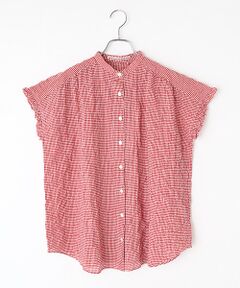 Mademoiselle NON NON / マドモアゼルノンノン シャツ・ブラウス | オーガニックコットンローンチェックシャーリング フレンチスリーブブラウス