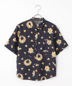 Mademoiselle NON NON / マドモアゼルノンノン シャツ・ブラウス | フラワーリースブーケプリントシャツ