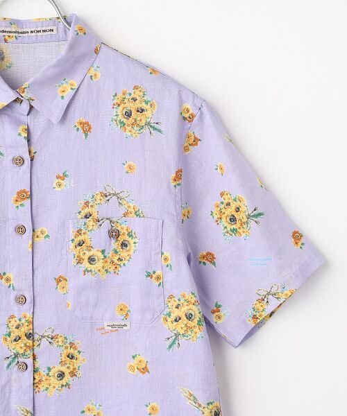 Mademoiselle NON NON / マドモアゼルノンノン シャツ・ブラウス | フラワーリースブーケプリントシャツ | 詳細2