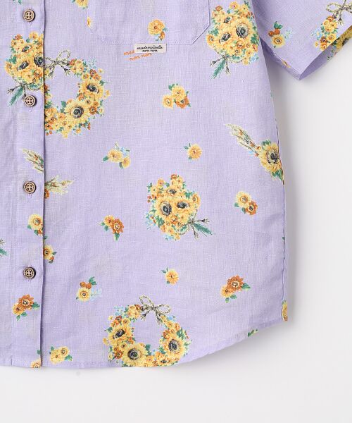 Mademoiselle NON NON / マドモアゼルノンノン シャツ・ブラウス | フラワーリースブーケプリントシャツ | 詳細3