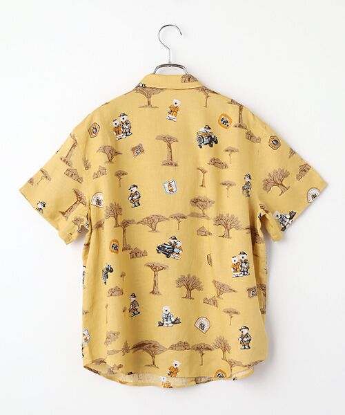 Mademoiselle NON NON / マドモアゼルノンノン シャツ・ブラウス | リネン サファリベアプリントシャツ[半袖] | 詳細2