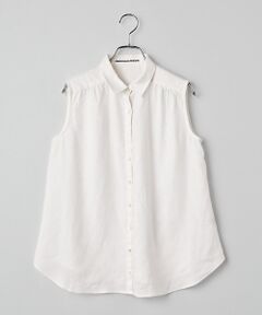 Mademoiselle NON NON / マドモアゼルノンノン シャツ・ブラウス | リネンソフト仕上げ ノースリーブブラウス