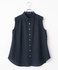 Mademoiselle NON NON / マドモアゼルノンノン シャツ・ブラウス | リネンソフト仕上げ ノースリーブブラウス