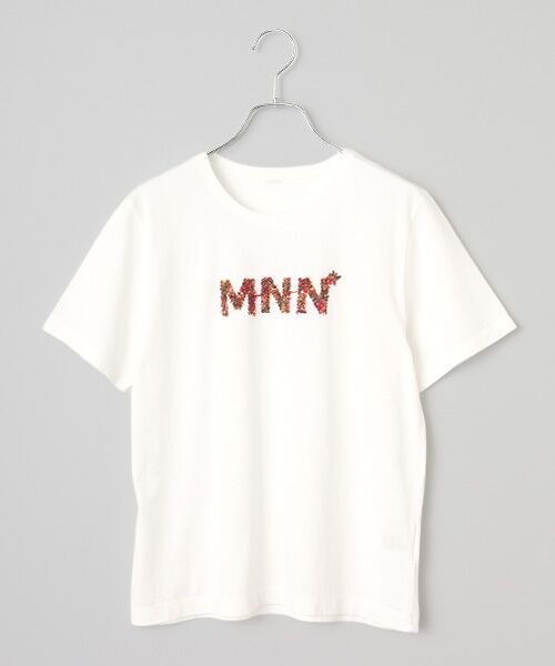 Mademoiselle NON NON / マドモアゼルノンノン Tシャツ | エアーコットン天竺 MNN意匠糸刺繍Tシャツ（シロ）